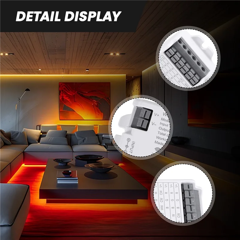 Exquisite-WB5 RF Wifi Bluetooth LED Strip Controller RGB CCT RGBW 5In1 Dimmable DC12-24V Lights Controller For Smart Life APP