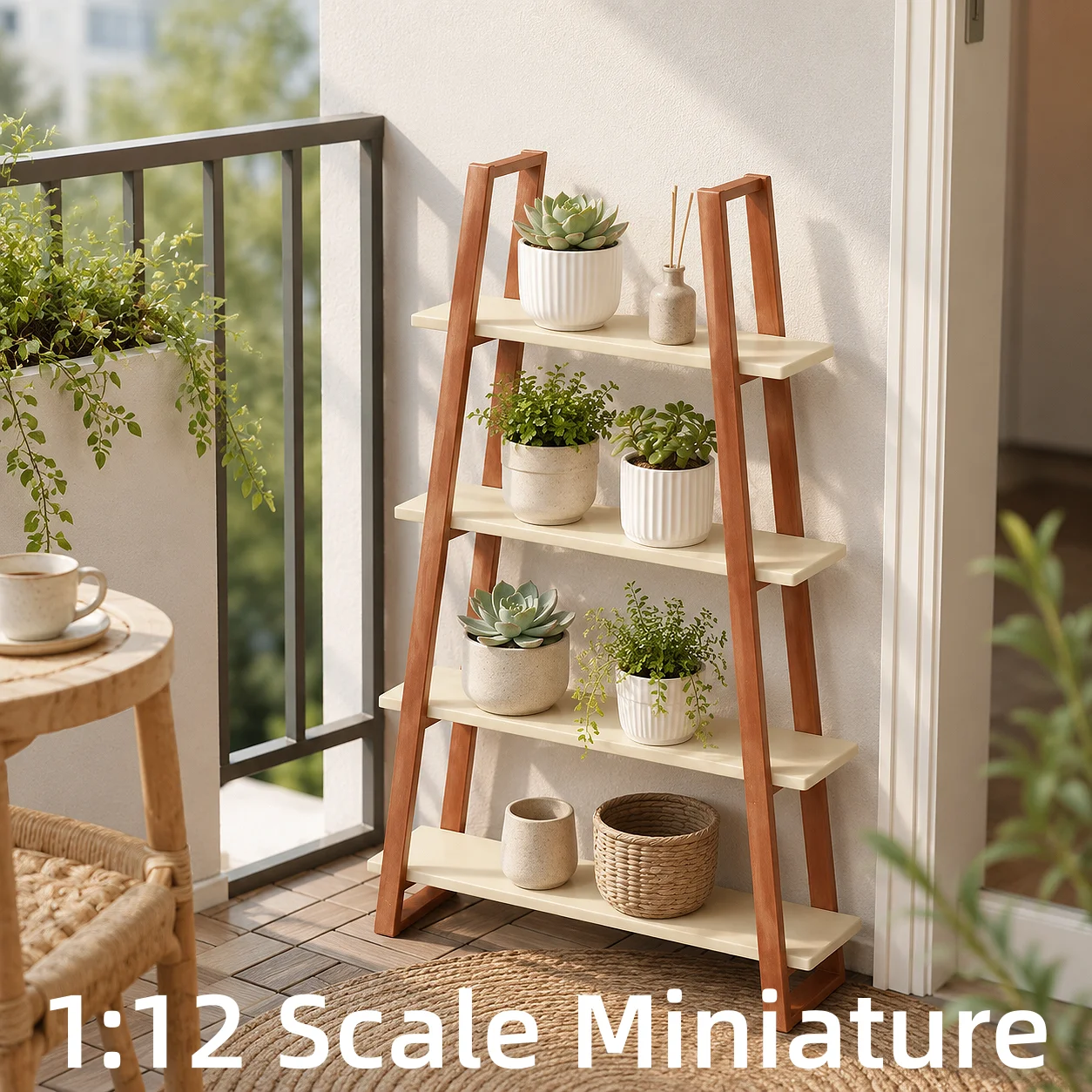Dollhouse Furniture, Miniature Furniture, Dollhouse Miniature Models, 1:12 Scale/1/12 Scale 3D Printed Trapezoidal Storage Rack, A-Shaped Display Stand, Pla Material, Not Made of Wood, Two Colors Available. Multi-Layered Design, Can Be Used as a Flower Stand, Bookshelf, Storage Rack, and Display Rack, Suitable for Decorating the Living Room, Study, and Balcony in Dollhouse Settings. Requires Simple Self-Installation.