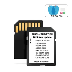 Nueva versión 2024 mapas UE Rusia Turquía tarjeta SD de navegación para Mazda 2/3/6/CX3/CX5/CX9/MX5 Car Sat Navi 16GB GPS actualización mapas datos