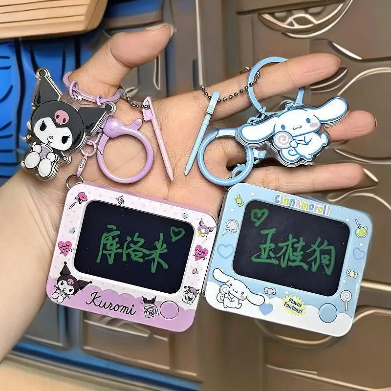 

Cute Hellokitty Graffiti Drawing Board Keychain Mini Electronic Writing Pad Lovely Bag and Car Hanging Pendant Ornament Gift