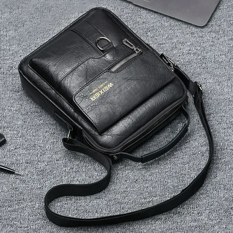 Männer Umhängetasche Männer Schulter Taschen Reißverschlüsse Handtaschen Große Kapazität Künstliche Leder Tasche Für Männliche Messenger Tote Taschen