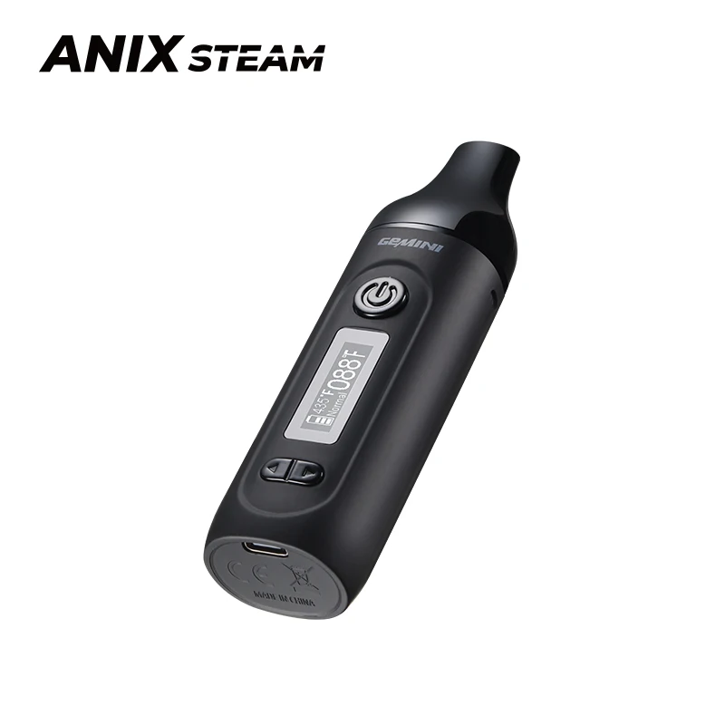 Original Anix Gemini สมุนไพรแห้ง Vaporizer Kit 2200MAh แบตเตอรี่สมุนไพรชุด OLED หน้าจอสแตนเลสเตาอบความร้อน Chamber Vape