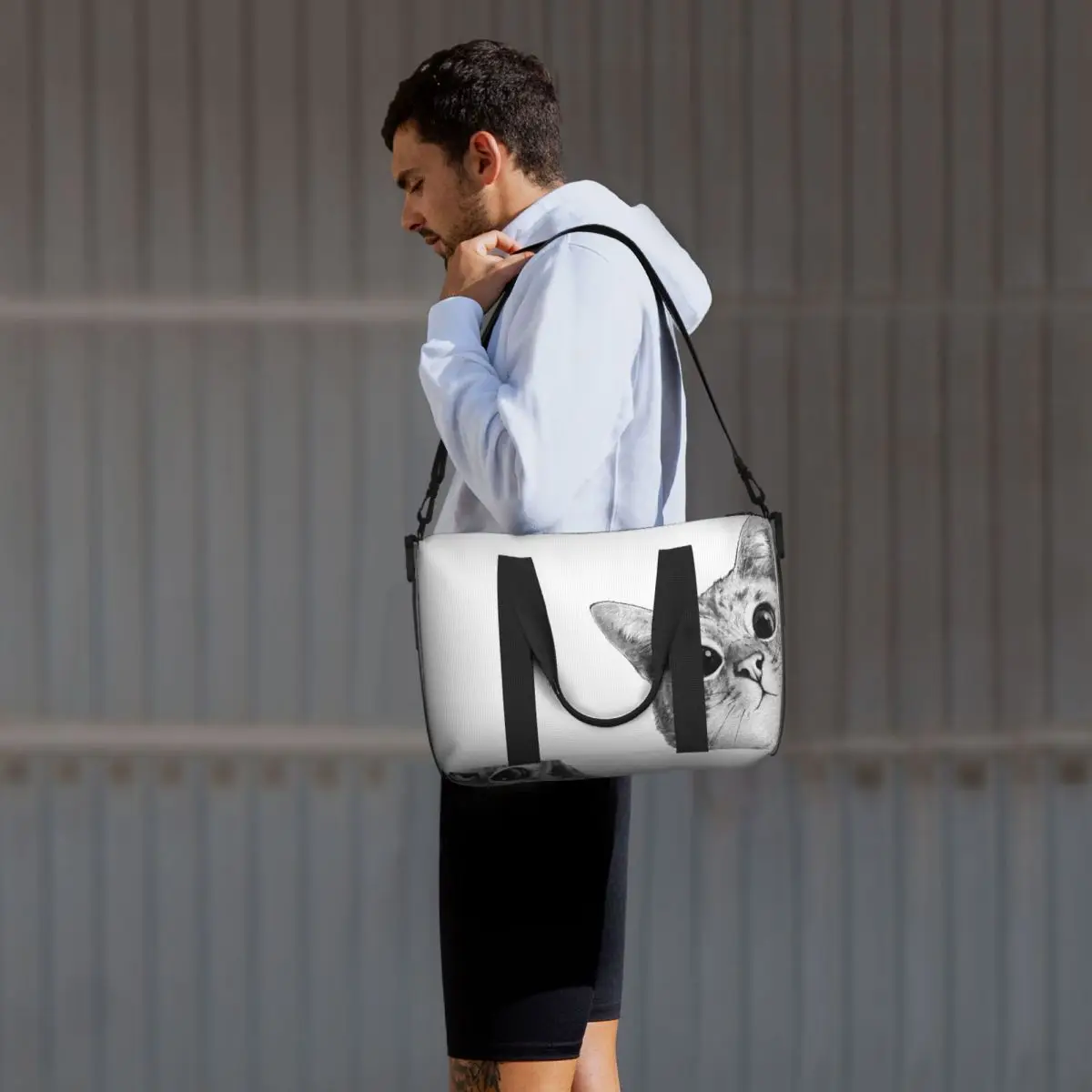 مخصص متستر القط حقيبة سفر الشاطئ سعة كبيرة حمل الحقائب لصالة الألعاب الرياضية النساء التسوق حقيبة كتف واق من المطر #4