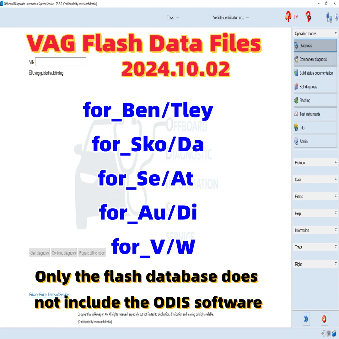 

2024 VAG Flash Data Files OD.IS software for S.eat Au.di V.W Sko.da Ben.tley_Only the flash database does not odis software
