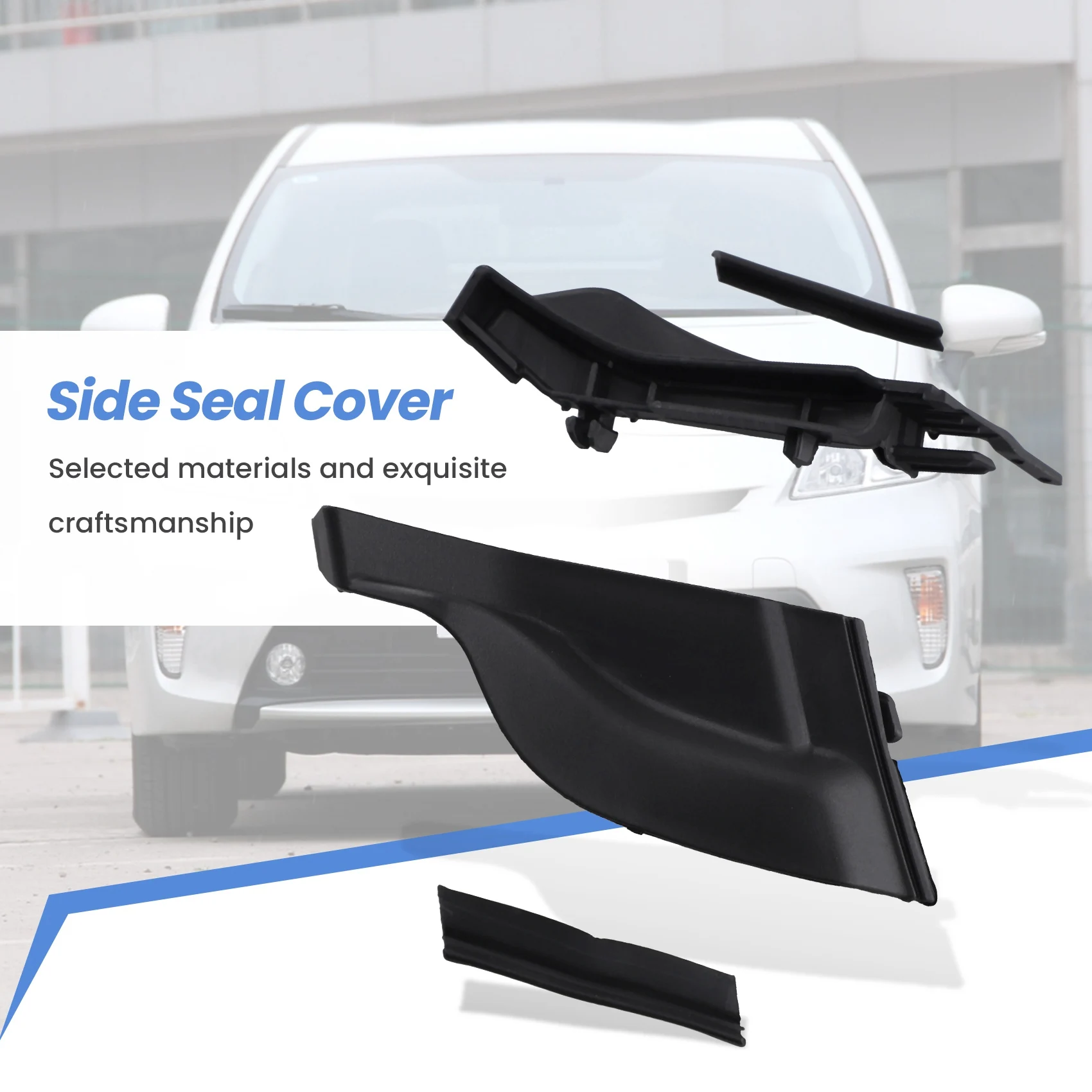 #58R Automotive Parts & Accessories,Front Cowl Side Vent Cover Windshield Wiper Cover for Toyota Prius,Black