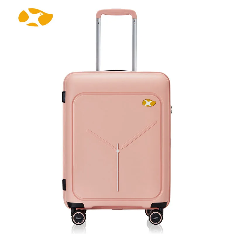 MOGB Suicase TSA 20-Inch Clock Style Boarding Password PP Luggage Maletas De Viaje Ofertas Con Ruedas Female Mute and Durable