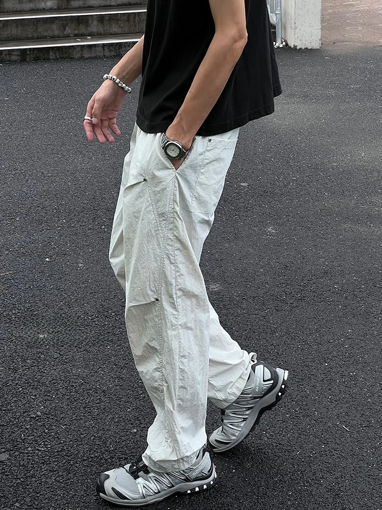 

Entong Men's Casual Straight Leg Loose Fit Thin Qui Dry Summer Long Pants Youth Faion Anti-Wrinkle Polyester Fiber