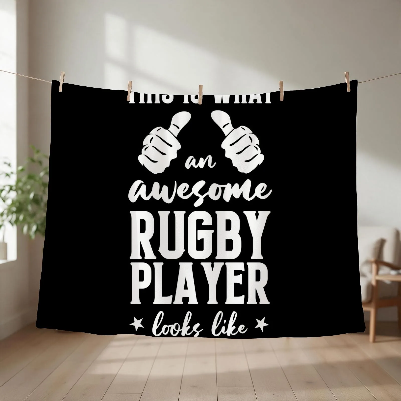 Funny Rugby Player Gift: This Is What An Awesome Rugby Player Looks Like -Rugby Throw Blanket Kid'S wednesday Flannel Blankets