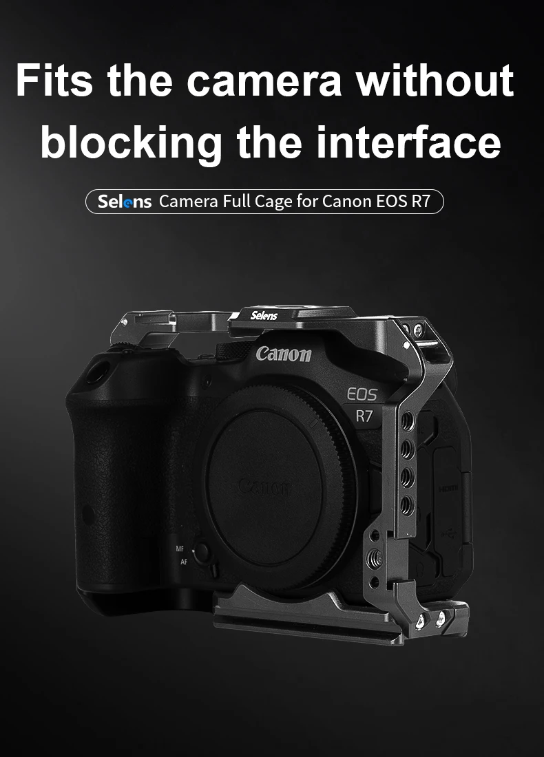 Selens Kamera-Gehäuse für Canon EOS R7 mit Schnellverschluss-Kaltschuh, Schutzrahmen-Stabilisator für Handheld-Vlog-Videoaufnahmen – Detail 1