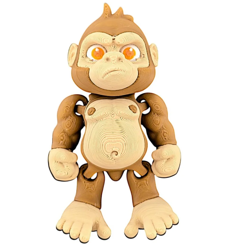 Simulado orangotango 3d impresso macaco rotativo articulos poseíveis impressão 3d multi-cor macaco flexível articulações animais