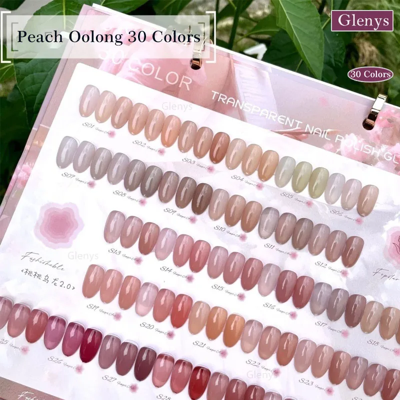 Glenys 30 color peach oolong nail polish glue semi permanent immersion gel ultraviolet LED varnish gel nail salon art set