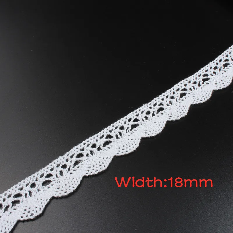 (4.6Meters/Roll) 5Yards White Cotton Embroidered Lace Net Dress Ribbons Fabric Trim DIY Sewing Handmade Crafts Materials