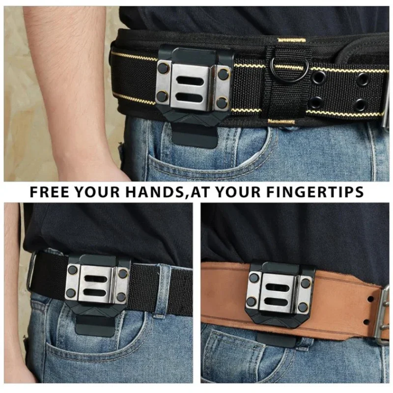 Belt Mounted Drill Holder Drill Belt Clip for Impact Drill Guns Tape Measures Durability Steel Nylon Tool Holsters