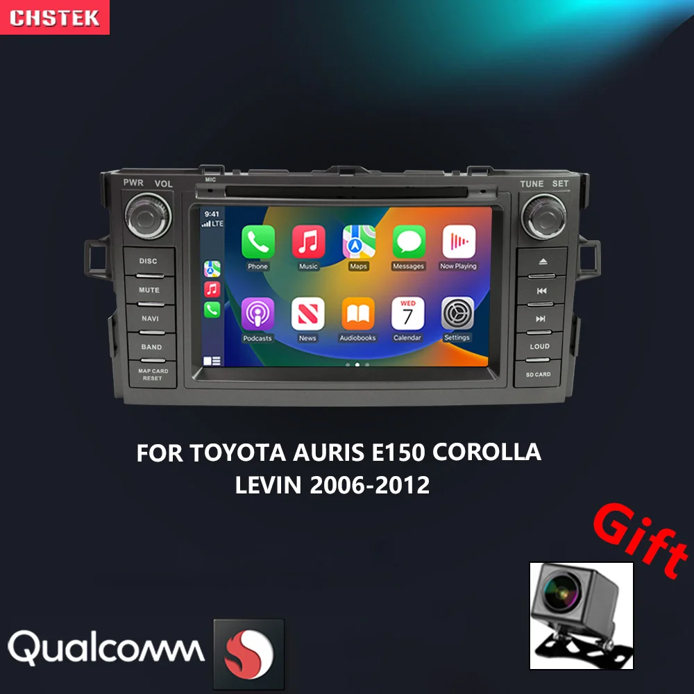 CHSTEK Car Radio Android 13 Carplay For Toyota E150 Auris 1 Corolla Levin 2006-2012 Multimedia GPS Bluetooth WIFI 4G Auto Stereo