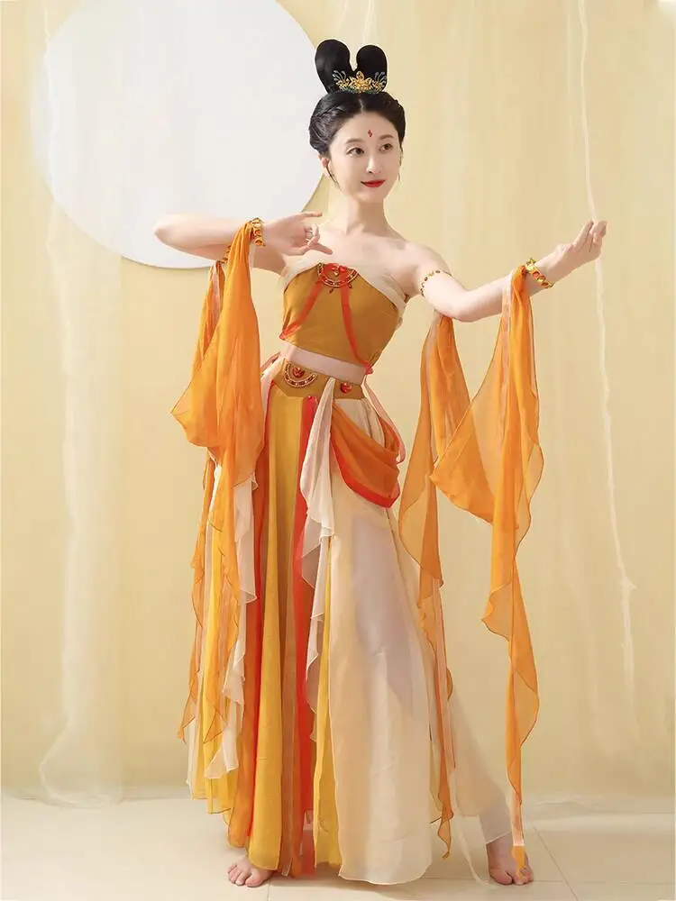 New Flying Apsaras Dunhuang Hanfu Women Sexy Exotic Charm Han Elements Princess Tianzhu Desert Western Regions Dance Costume