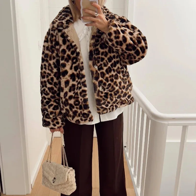 European American Women Double-Faced Cotton Coat Autumn Winter New Street Fashion Lapel Quilted Cotton Jacket Women Fur Coat