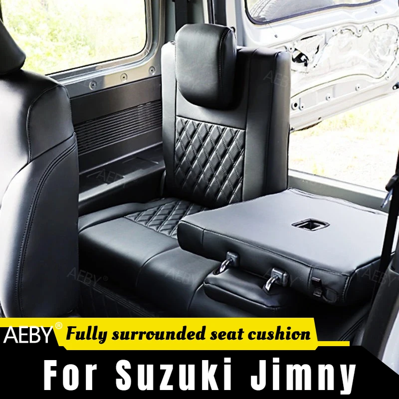 

For Suzuki Jimny 2020-2026 Fully surrounded seat cushion,Artificial leather seat cover,Accessories,Waterproof and wear-resistant
