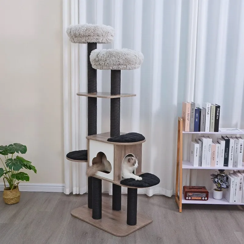 Frandas Premium Wood Cat Tower 6-stage scratch Cat Tower.