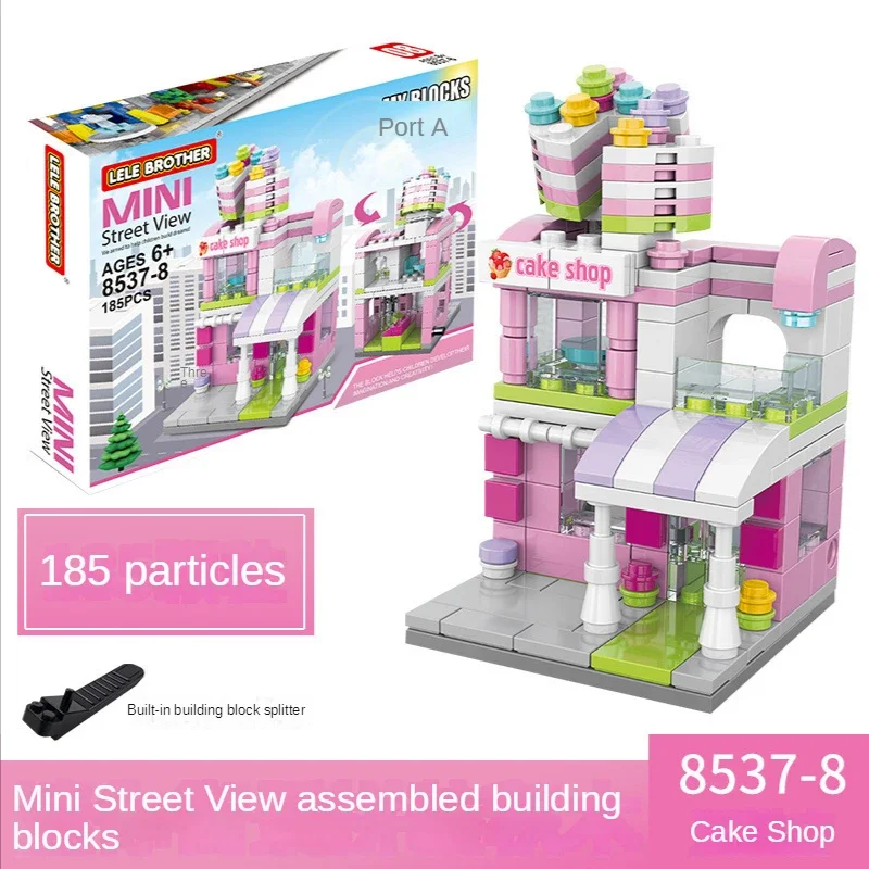 Mini-Haus-Bausteine, City Store, Street View, Snack, Straßenfiguren, Kinderspielzeug, Geschenke für Jungen und Mädchen, kompatibel mit Lego