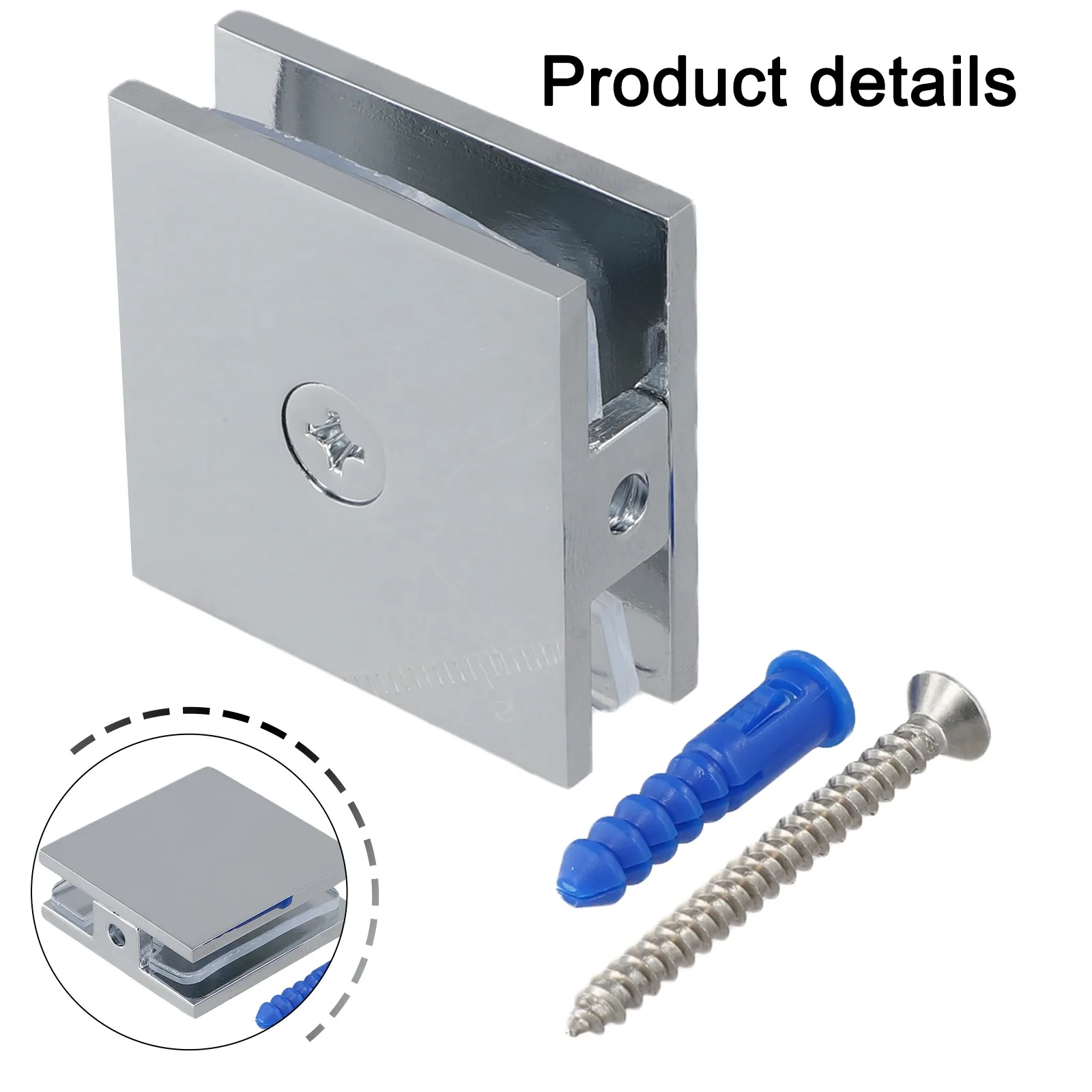 لوحة زجاجية تثبيت مشبك زجاجي نحاسي 8-12 مم توافق الزجاج مشبك U سهل التركيب لتركيب الحمام