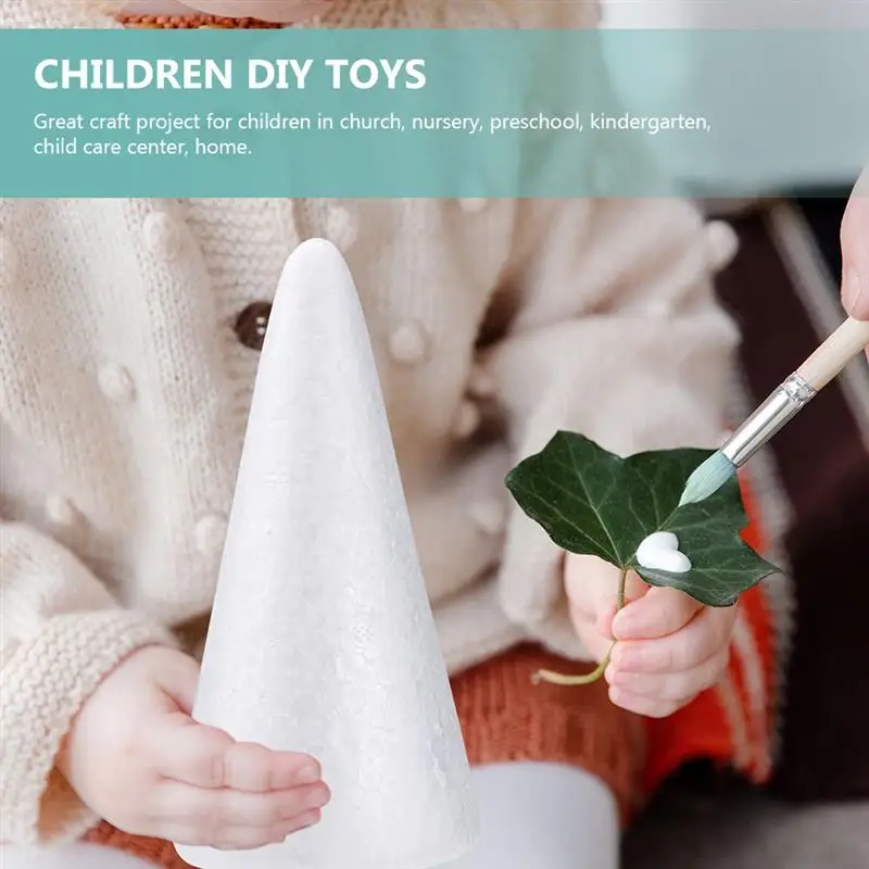 30 قطعة رغوة فارغة مخروط أبيض شجرة عيد الميلاد لتقوم بها بنفسك مادة البوليسترين نموذج الحرفية لترتيب الأزهار مشروع الحرفية شجرة عيد الميلاد