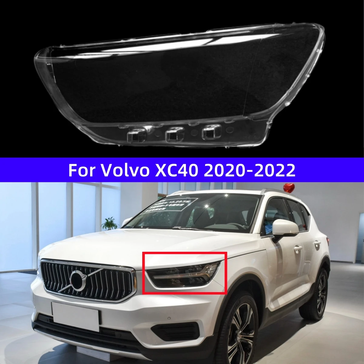 For Volvo XC40 2020 2021 2022 Articles Cars Headlights Lamp Cover Replace The Original Lampshade