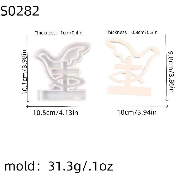 DIY Silicone Mold Line Cross Peace Dove Fish Inserts Decorative Ornaments Candle Holder Plaster Moulds