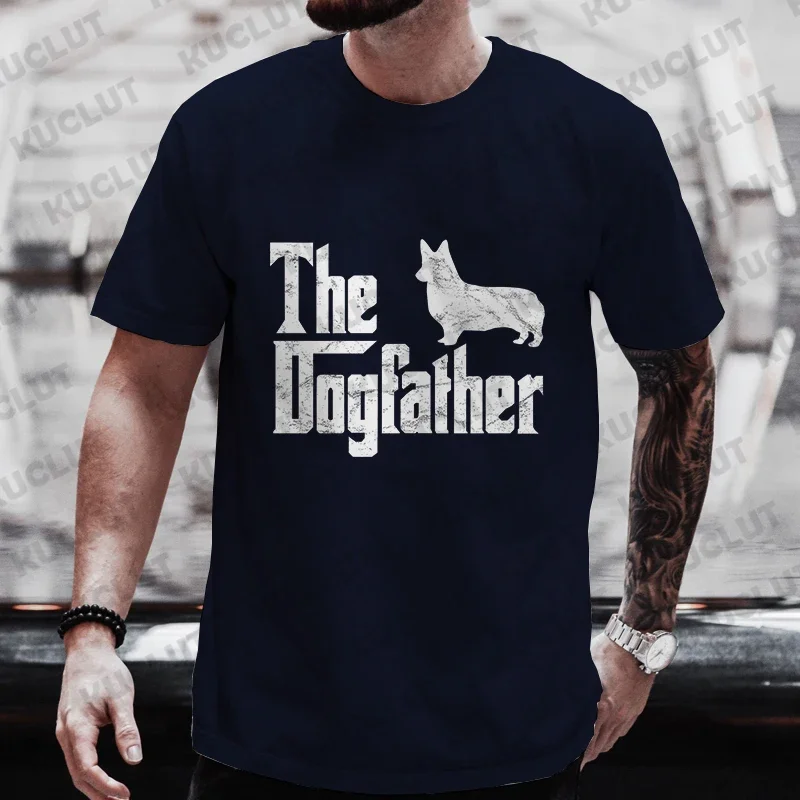 Casual T-Shirt for Men Funny The Dog Father Golden Retriever Godfather Oversized Mens T-Shirt Funny Fashion Summer Clothes