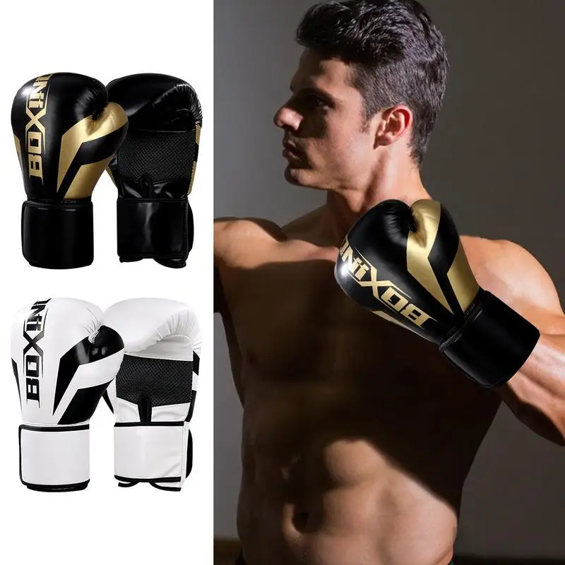 

Punching Gloves Adult Bag Gloves Ventilated Palm Genuine Leather Heavy Punching Adjustable Straps Boxing Gloves For Boxing MMA