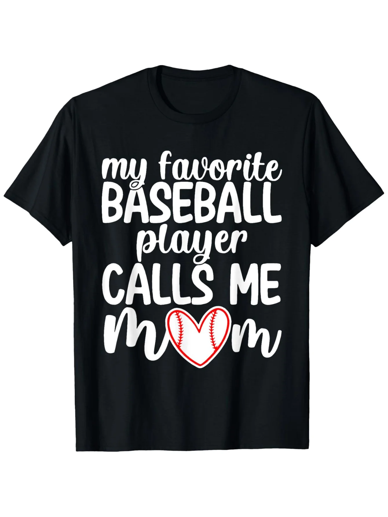 

Mother's Day Baseball Mom T-Shirt - 100% Cotton S-3XL, Black/White Sports Mom Tee