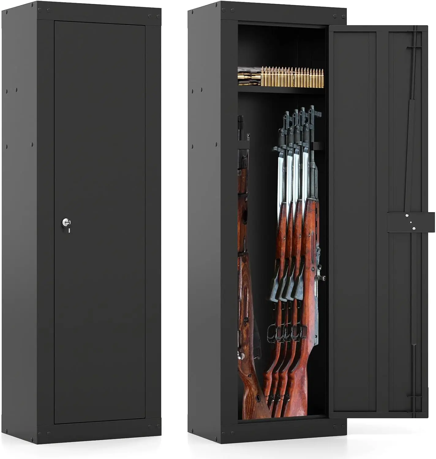 

Сейф для 8 оружей (винтовок и пистолетов), шкаф для длинноствольного оружия с быстрым доступом для дома, с полкой для хранения, с EVA-подкладкой