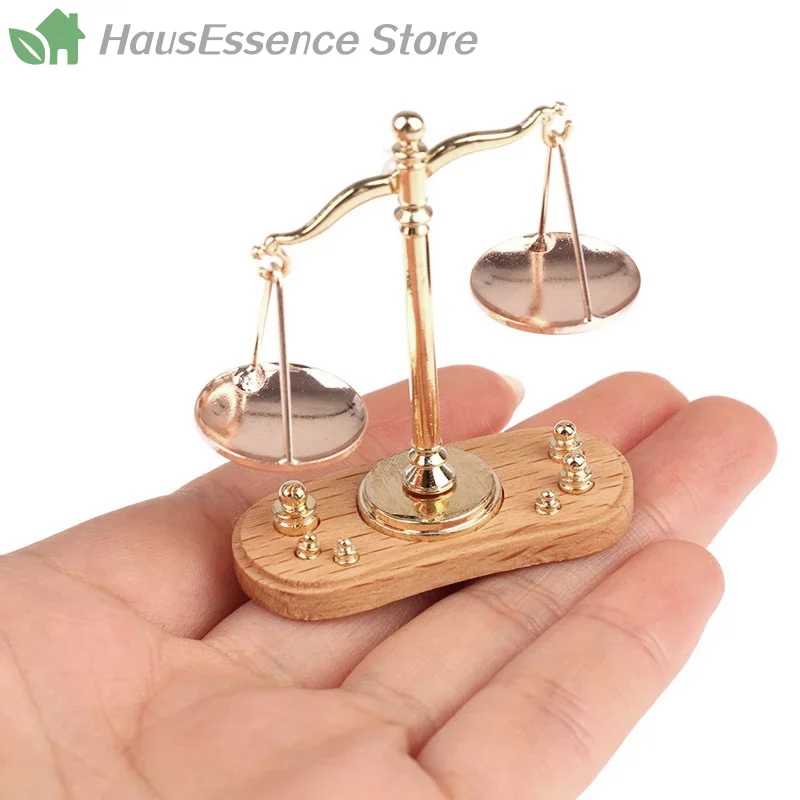 ※Mini Vintage Stability Scales Ornament Miniature Parts Justice Scale Model Exquisite House Decor Kids Gift Premium