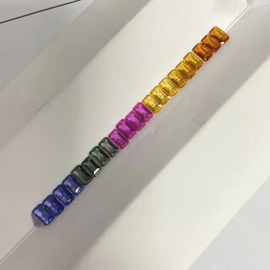3x5mm Lab Sapphire Corundum And Nano Stone Octagon Emerald Cut Rainbow Colors Gemstone