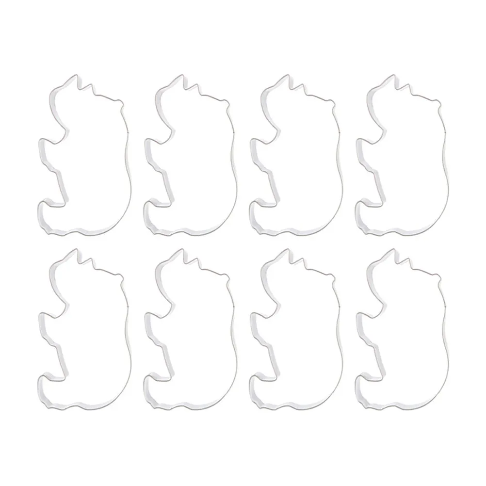 8Pcs Premium Stainless Steel Rhinoceros Cookie Cutters Thicken Non Stick Easy Demould Baking Tools for Cakes Fondant
