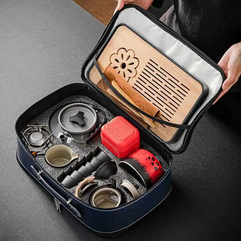 

New Boiling Water Storage and Tea Making Equipment Camping Car Stove Travel Tea Set Stove Portable Outdoor Tea Cooking Belt