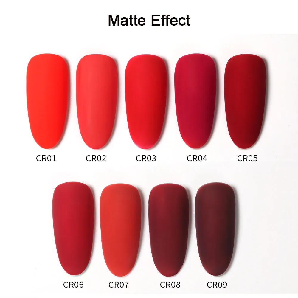 Vendeeni 9 Farben/Set Gel-Nagellack Semi-Permanent UV Soak-Off Gel-Lack Kirschrot Dunkle Beeren Weinrot Gel-Lack mit Display – Detail 6