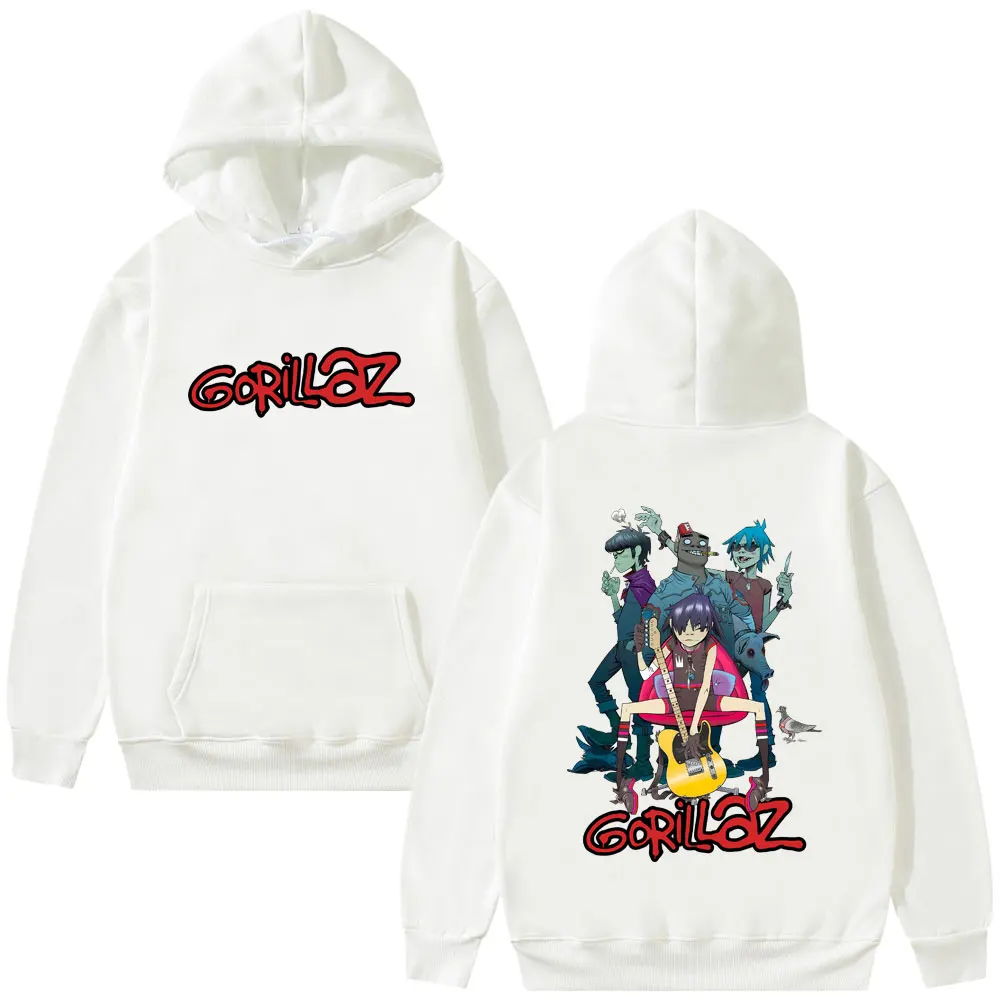 Rock Band Gorillaz Graphic Hoodie Men Women Hip Hop Gothic Pop Music Pullover Hoodies Male High Quality Fleece Cotton Sweatshirt