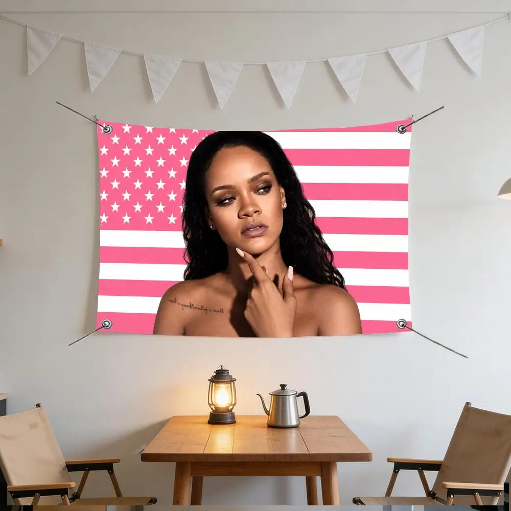 Singer Pop Icon R-Rihanna Music Star Flags Specialized for indoor and outdoor home decorations, outdoor camping, and bar parties