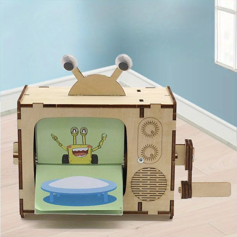 

Анимационная машина с ручным приводом, набор для творчества и научных экспериментов, обучающая игрушка STEM, модель мультяшного телевизора, подарок для мальчиков и девочек