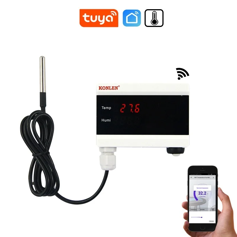 New Tuya WiFi Temperature Sensor Thermometer Detector Smart Life App Alert Home Thermostat Control Alarm Remote Monitor Freezer