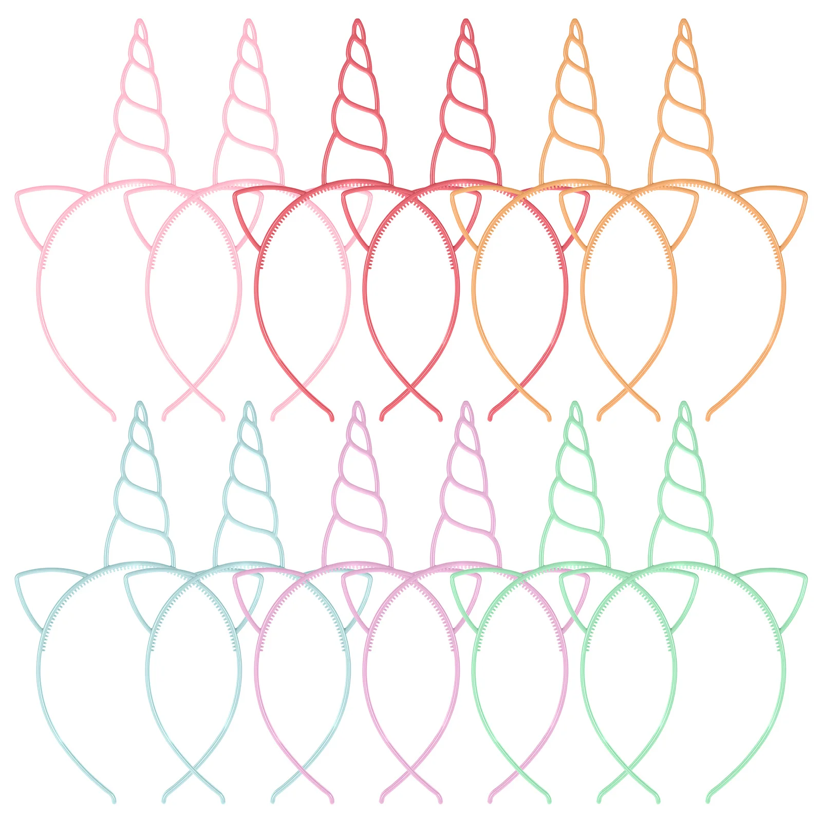 

12 Pcs Unicorn Horn Headband Headpiece Hair Hoop Headgear Assorted Color Headbands Headdress