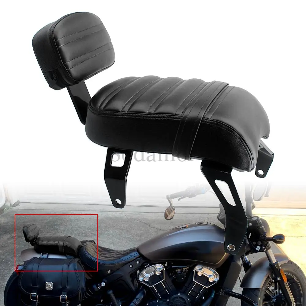 

For Scout Rogue Sixty 2022-2024 Motorcycle Accessory Rear Passenger Seat With Backrest Kits Replacement Brown/Black Leather