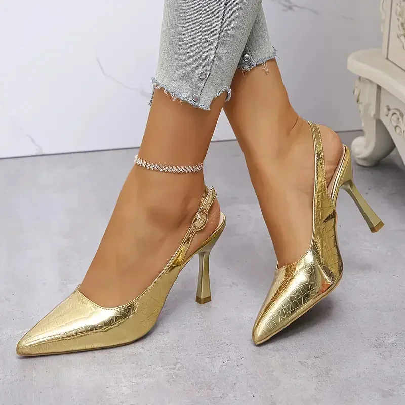 

Women Sandals 2025 Trend Luxury Stiletto Heels Shoes Women New Versatile Style High Heels Spring Autumn Style Fashion Sandals
