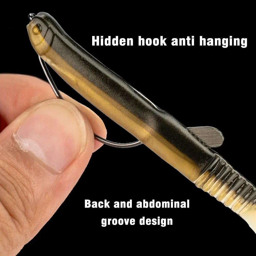 MNFT 7CM/2.2G Zachte Wobble Tail Vissen Lokken Siliconen Kleine Modderkruiper Kunstaas voor Bass