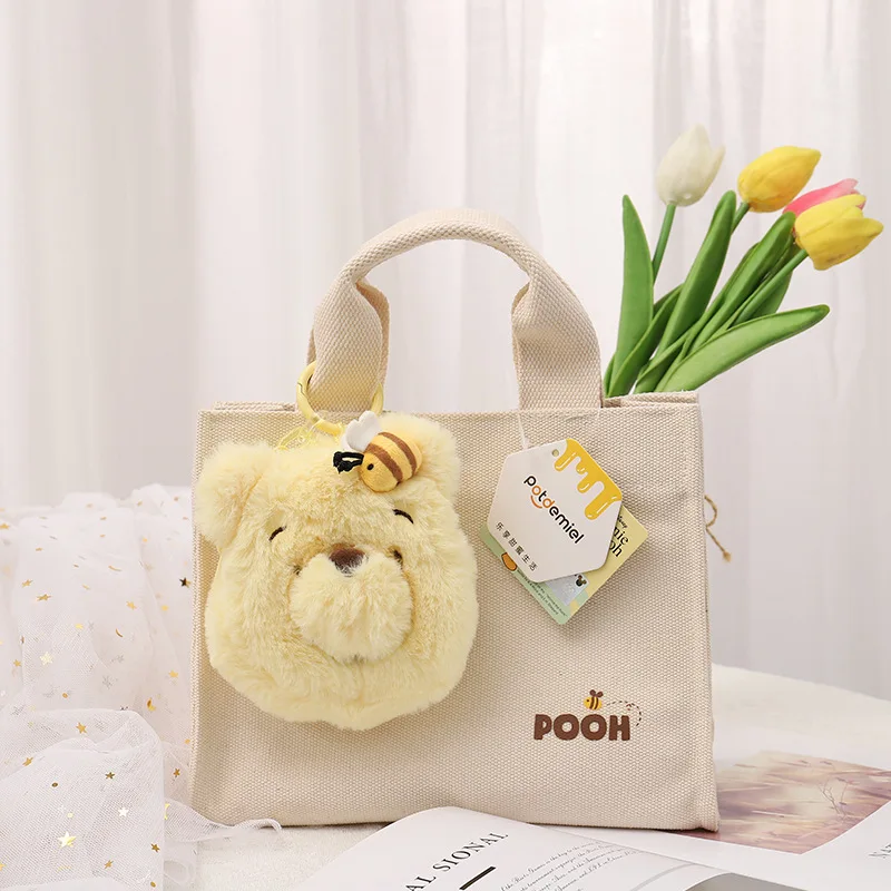 Disney Original Kawaii Lots-o-huggin Bear Winnie The Pooh Plush Doll Purse Pendant Large-capacity Shoulder Bag Cartoon Handbag