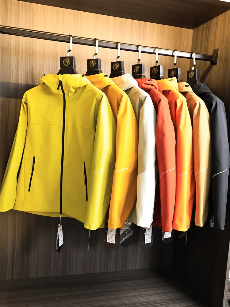 

Men's Hard Jacket Level 2 Waterproof Tear Resistant Autumn Outdoor Sports Hooded Jacket Trendy Polyester Fiber Long Sleeve