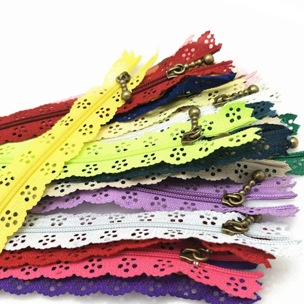 23cm Random Color 10pcs/lot  zippers lace nylon finish zipper for sewing wedding dress AA7451