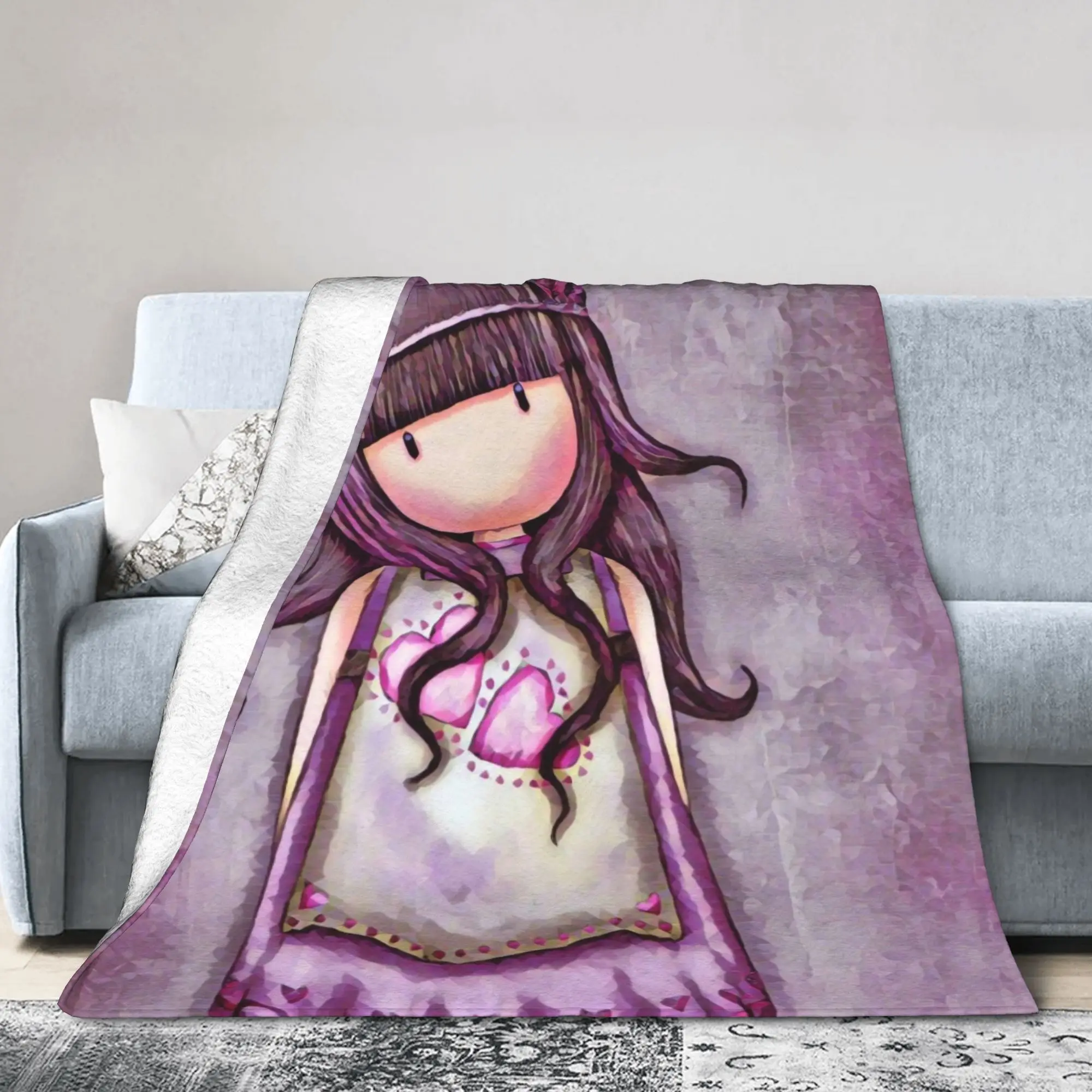 S-Santoro G-Gorjuss Blankets Heart Wool Throw Blankets Bedroom Sofa Decoration Soft Warm Bedsprea,