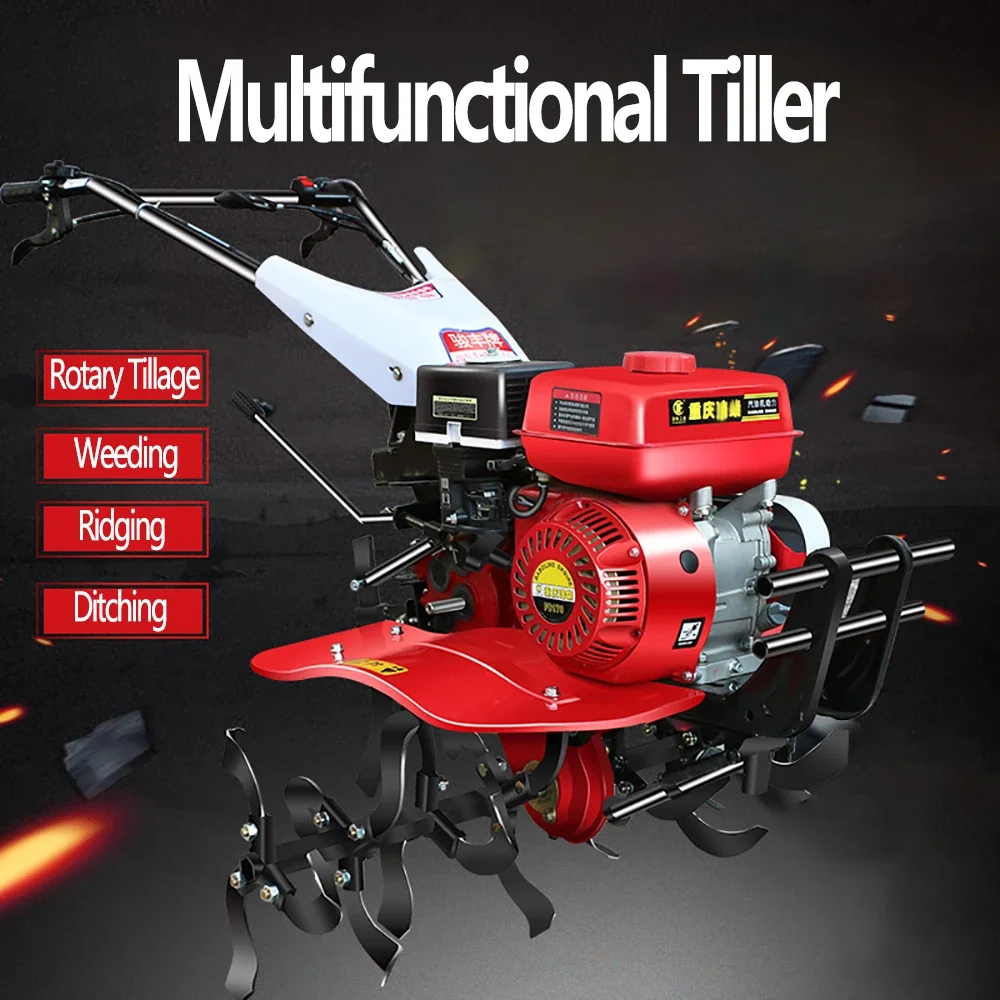 Micro tiller Rotary tiller Ditcher Weeder Ridger Fertilizer Seeder Scarifier Gasoline Tiller diese Rotary Cultivator  diese