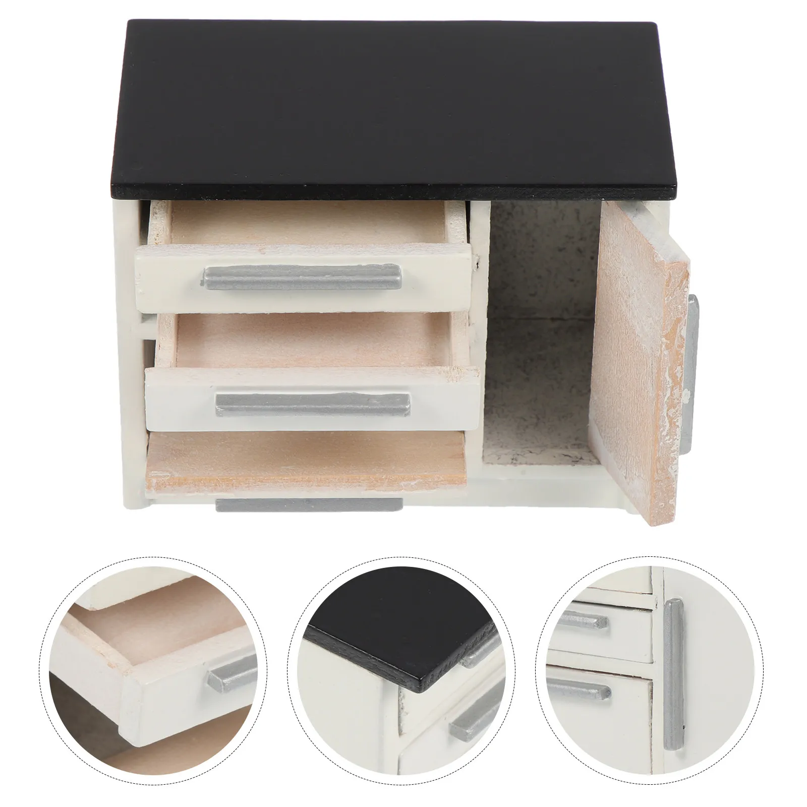 

Miniature Wooden Kitchen Cabinet Furniture Mini House Accessories 1 12 Scale Miniature Wooden Furniture House Miniatures